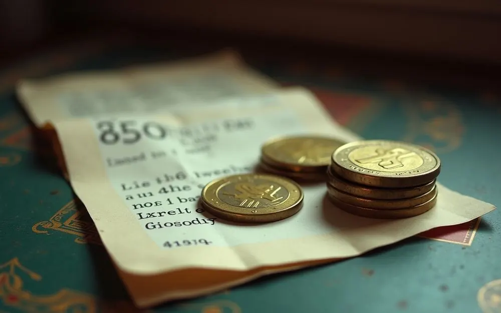 Pieni pino euron kolikoita ja taitettu kuitti
